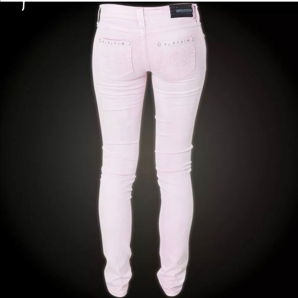 AFFLICTION Women's Denim Jeans Raquel Maxine Pink - Picture 6 of 9